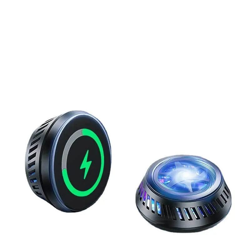 Black magnetic phone cooler charging base stand for iPhone 12 12 Pro 12 Pro Max with refrigeration fan