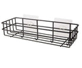 Punch-free iron single-layer corner rack for bathroom and kitchen storage in white or black with suction stickers.