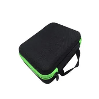 Cube-shaped essential oil storage bag with 30 compartments for 15ml bottles, shown in available colours.
