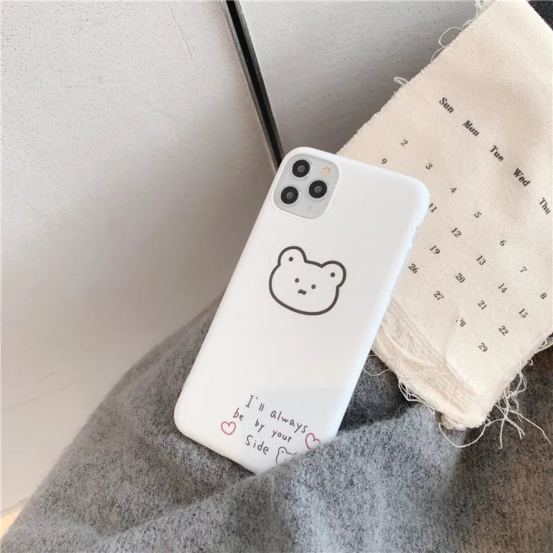 Ins bear cartoon Korean bear design soft silicone case for Apple iPhone mobile phones
