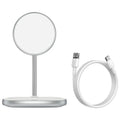 Swan magnetic desktop wireless charger stand for iPhone 12 in black colour with Type-C cable