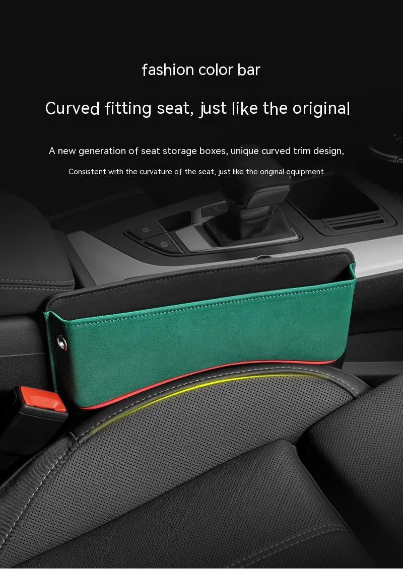 Leather car seat storage box in suede colour with waterproof pressure resistant design