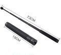 Black retractable selfie stick extended, showing smartphone mounted for a handheld shot.