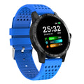 Black and blue smart bracelet with 1.3-inch colour screen showing heart rate monitoring interface