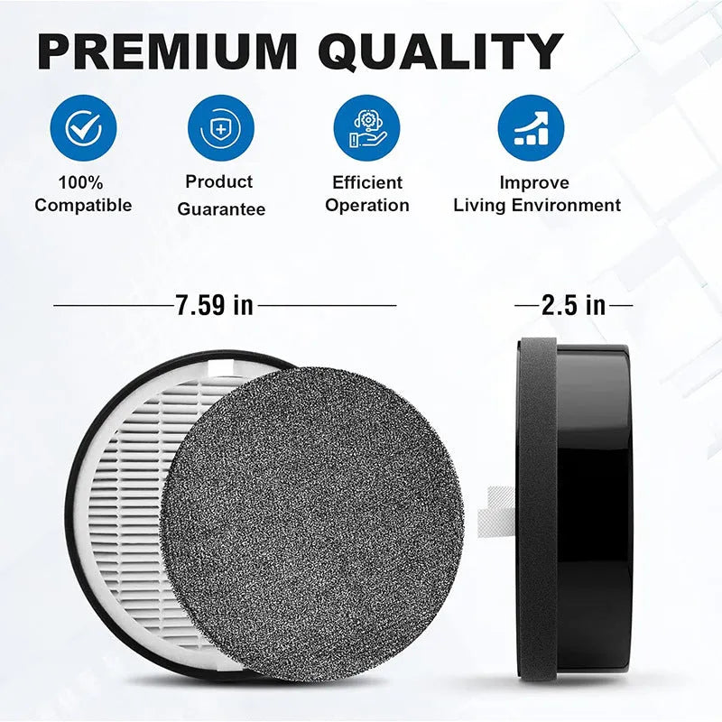 Levoit LV-H132 air purifier washable cotton pre-filter measuring 19x19x6.3 cm