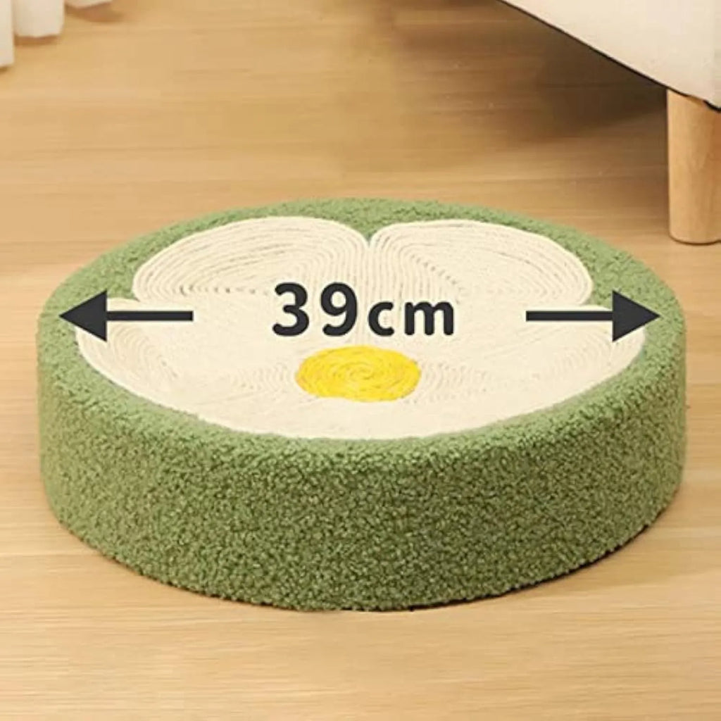Green sisal cat scratcher bowl lounge bed with round deep bowl design