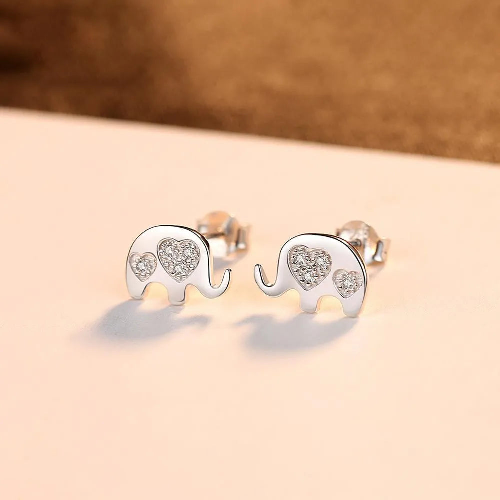 Korean geometric silver drop earrings with gem setting in gold and silvery colour variations