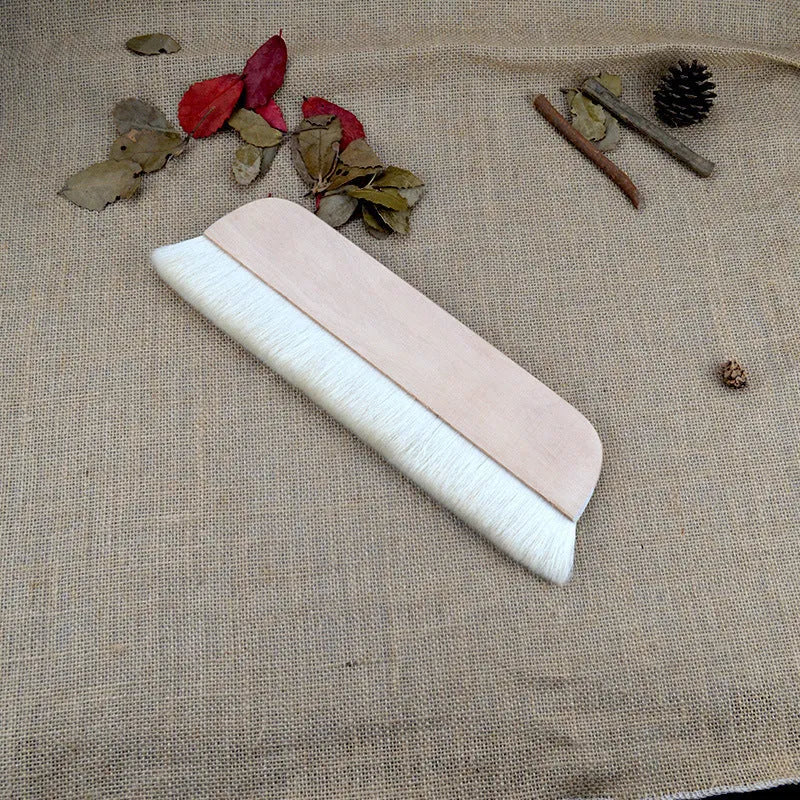 Wool brush for art mounting and paste application in four available sizes