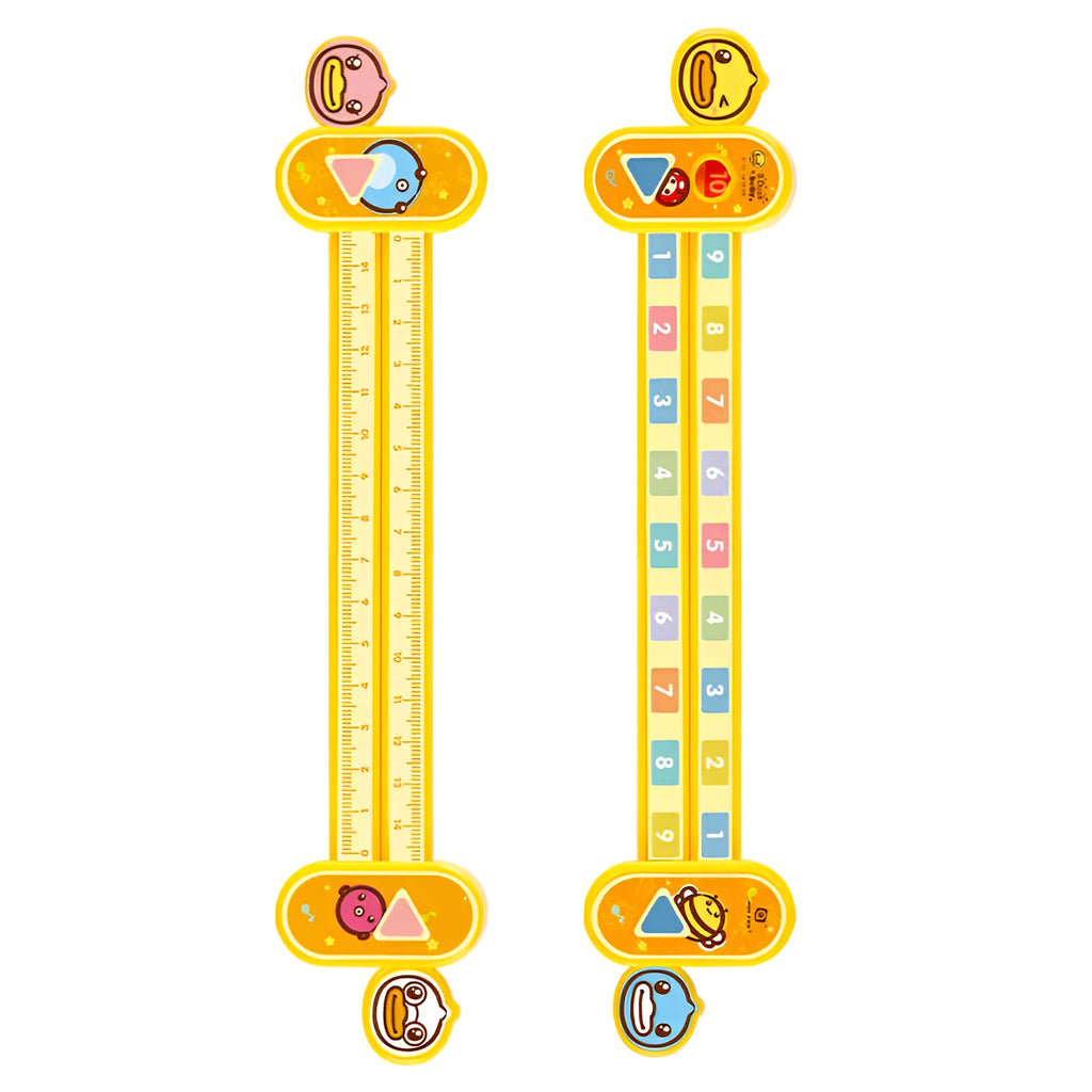 Yellow plastic cartoon digital decomposition ruler for children's mathematics education