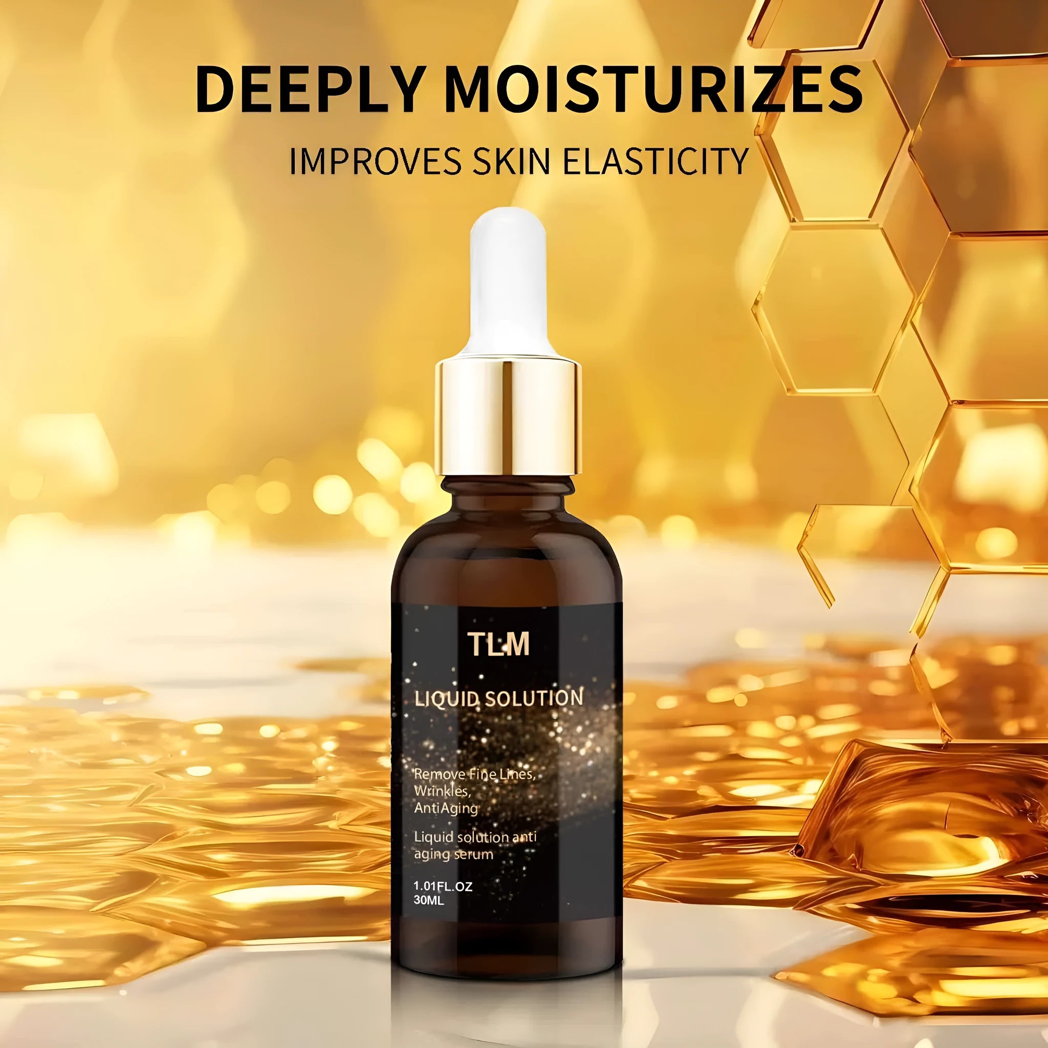 30ml bottle of facial moisturising liquid with hyaluronic acid for delicate skin care