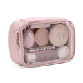 Transparent PVC leather cosmetic bag with waterproof travel storage in multiple colours and sizes