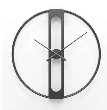 Round metal wall clock with 50cm diameter in black or gold finish