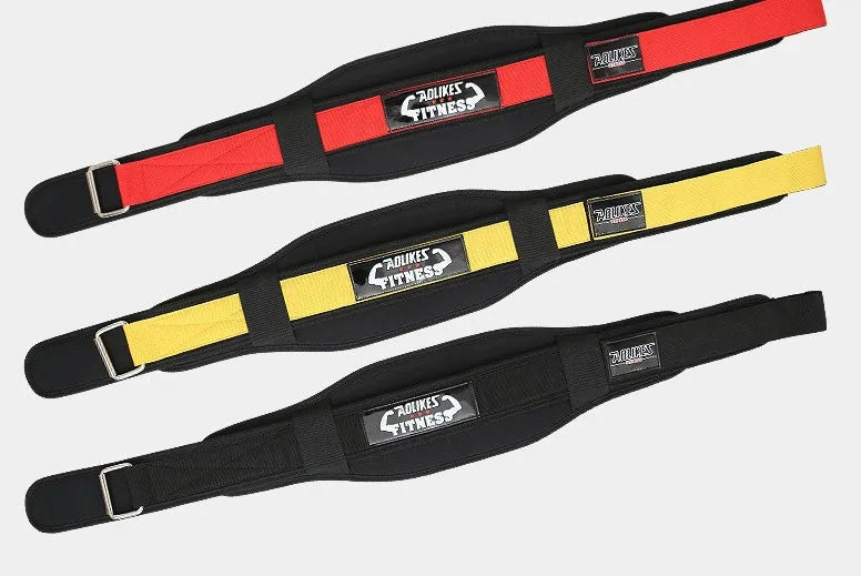 Nylon fitness weightlifting waistband with adjustable closure in black colour