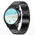 LEMFO LF26 smart bracelet with 1.3-inch display showing touch and button operation in black colour
