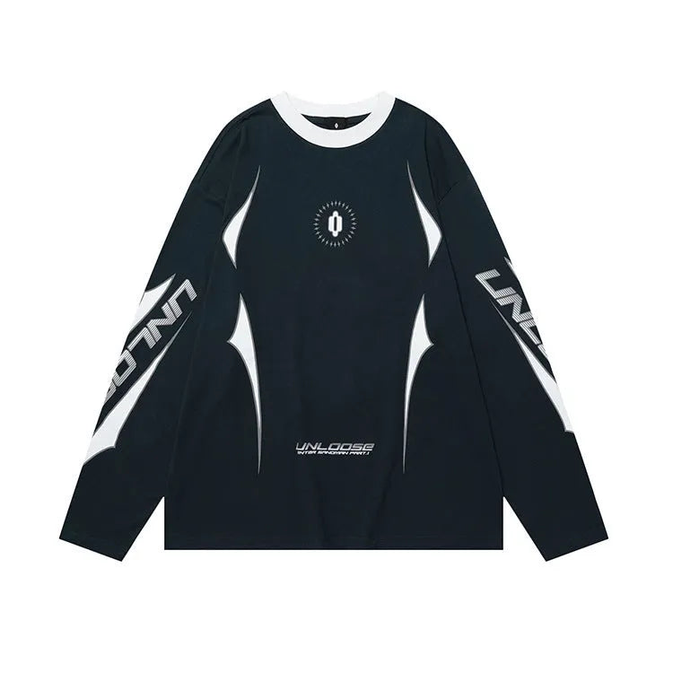 Men's oversized grey cotton sweatshirt with drop shoulders and letter pattern print