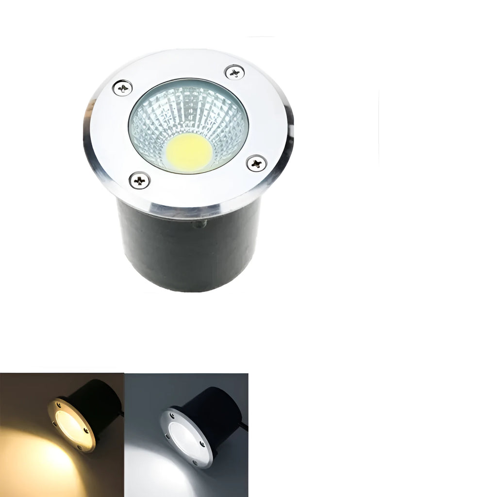 Black round stainless steel LED underground light for outdoor garden installation