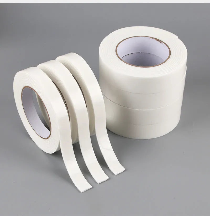 Foam double-sided adhesive tape 3mm thick with BOPP base, shown in 15mm, 18mm and 30mm width options