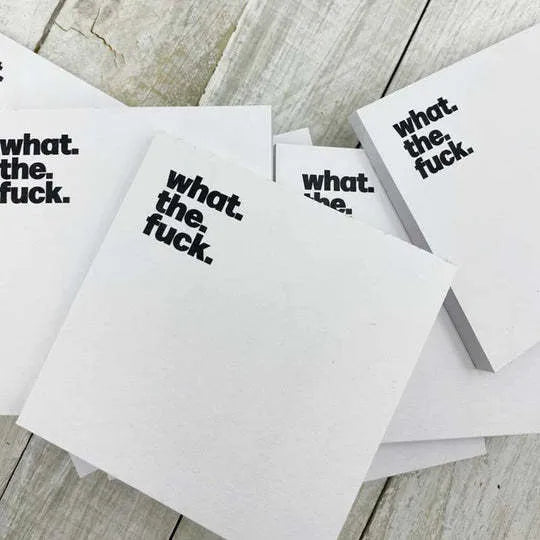 Square 75mm adhesive note paper with funny English phrases in multiple colour options
