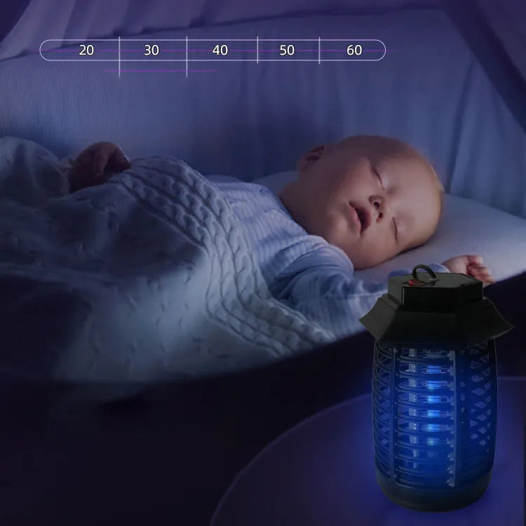Black aromatherapy mosquito lamp with UV tube for indoor insect control