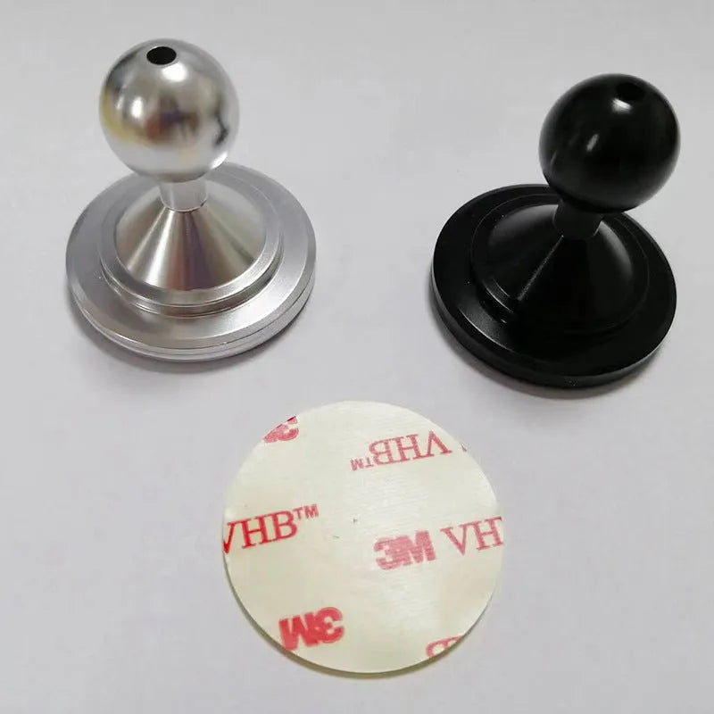 Aluminium alloy universal dashboard mount base plate in silver and black colour options for vehicle instrument panel mounting