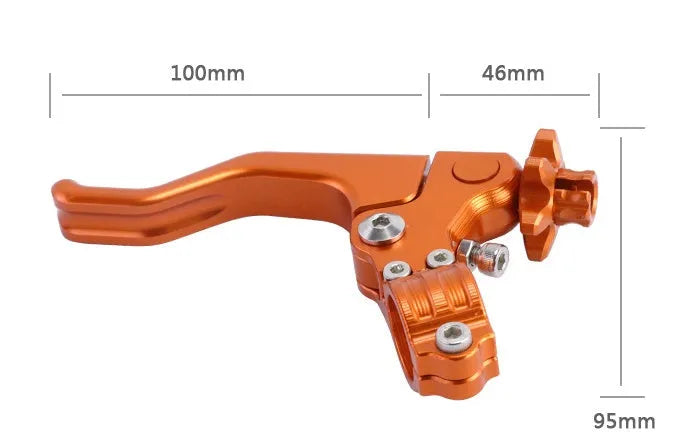 Aluminium two-finger shorty motorcycle clutch lever in various colour options