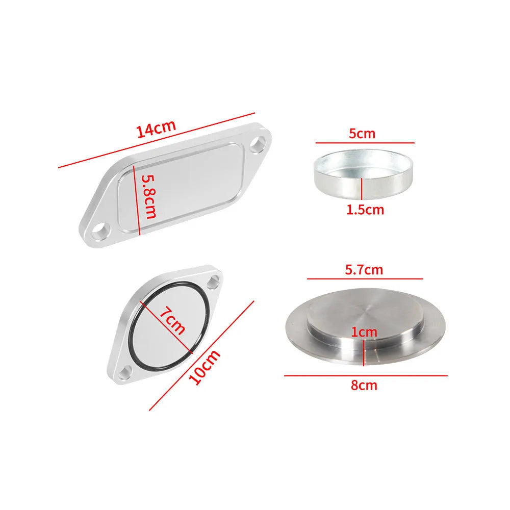 Silver aluminium alloy automotive valve cover for engine EGR systems