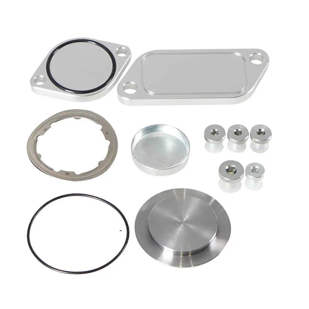 Silver aluminium alloy automotive valve cover for engine EGR systems