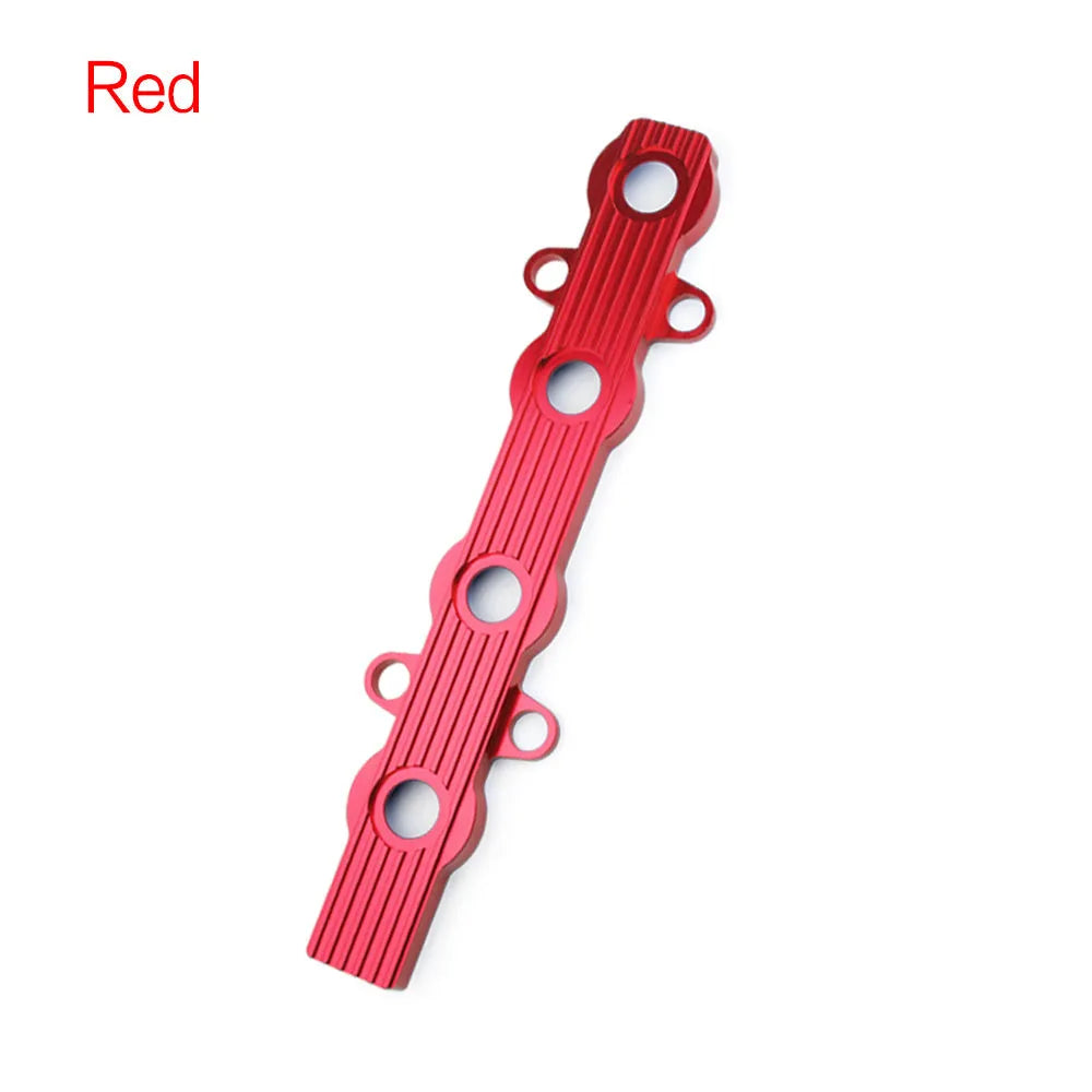 Aluminium alloy engine harness bracket for motorcycle engine housing in blue, red, and silver colour options