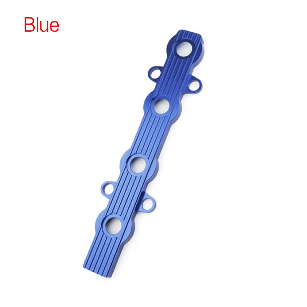 Aluminium alloy engine harness bracket for motorcycle engine housing in blue, red, and silver colour options