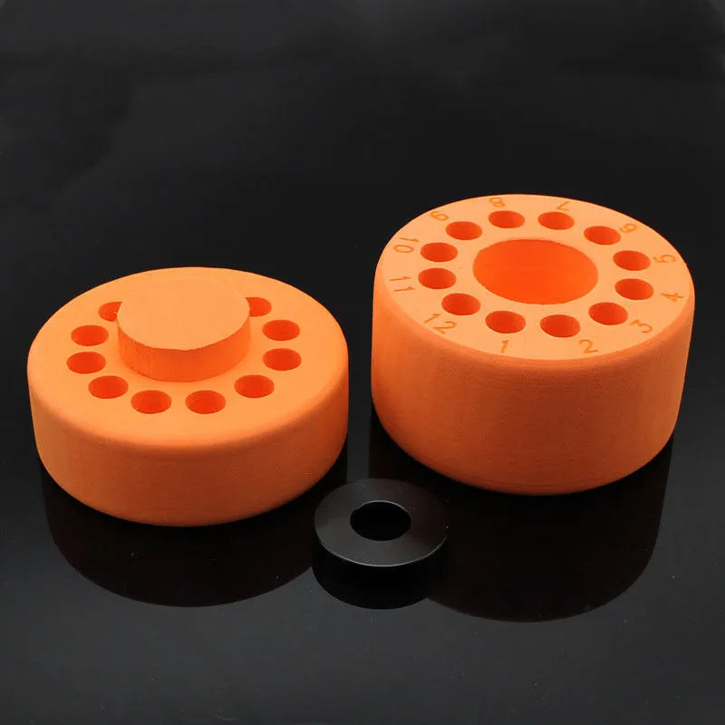 Orange and blue gradient freezing cooling box for laboratory cell recovery procedures