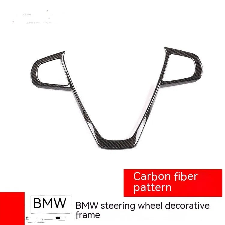 BMW steering wheel carbon fibre pattern button frame decoration kit