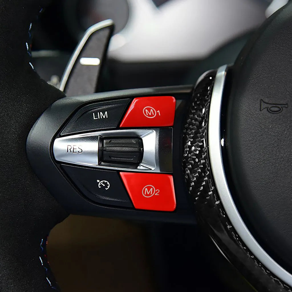 BMW steering wheel M1 M2 mode button accessories in red and blue options
