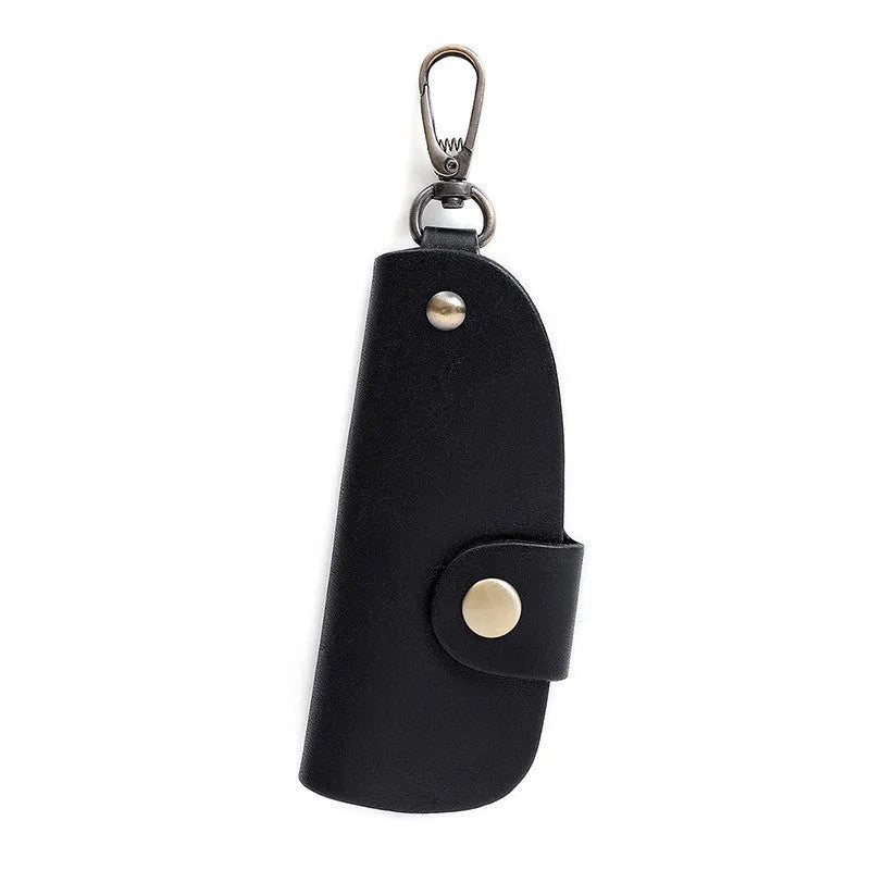 Handmade genuine leather car key case in black, brown, coffee and purplish red colours