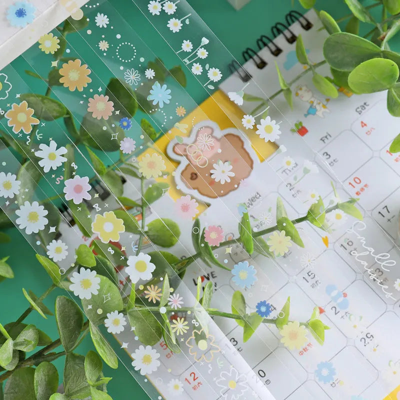 Transparent adhesive tape with cartoon decoration pattern in Midsummer Daisy colour