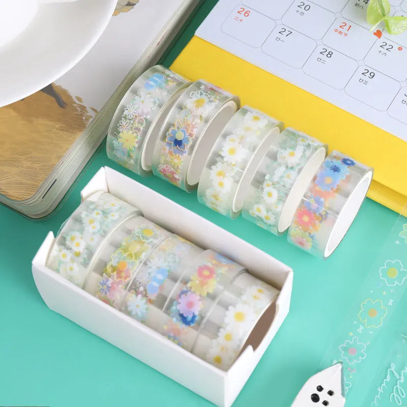 Transparent adhesive tape with cartoon decoration pattern in Midsummer Daisy colour