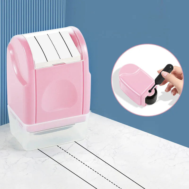 Plastic educational roller seal stamp in rectangle shape with photosensitive function