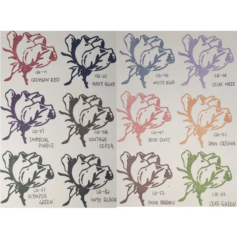 Rectangular oily ink pad for rubber stamps in five colour options measuring 0.3 x 5.7 x 1.7 cm