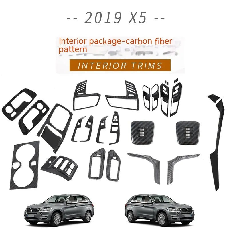Black ABS plastic BMW X5 front row cup holder trim replacement for 2019 models