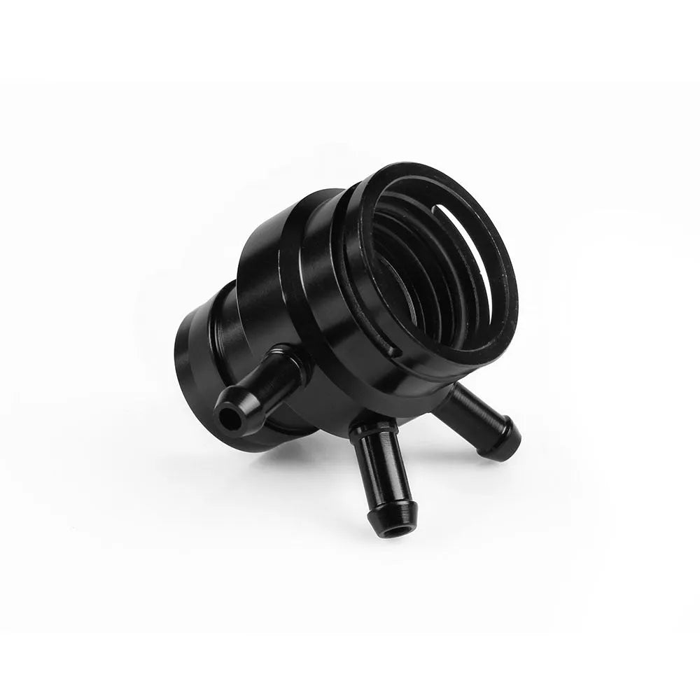 Brass and aluminium vacuum adapter tee pipe for second generation engines in black or titanium colour