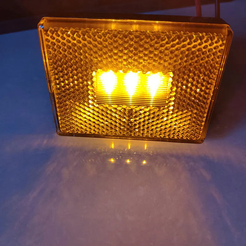 Red and yellow LED trailer side marker clearance lamp with 19cm wire