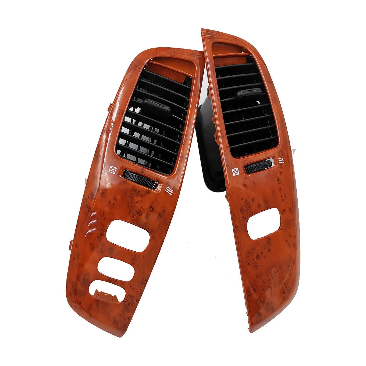 Peach wood coloured ABS plastic air outlet panel for 86mm x 86mm electrical openings.