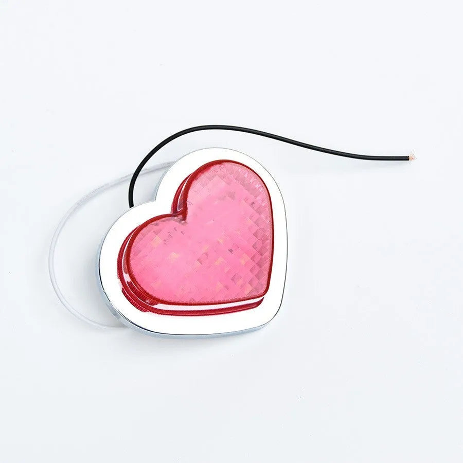 Heart-shaped 12V LED automotive sidelight in multiple colour options for fender installation