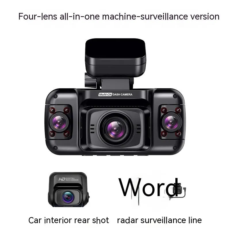 Car dashboard camera with multiple lens options and 2-inch screen