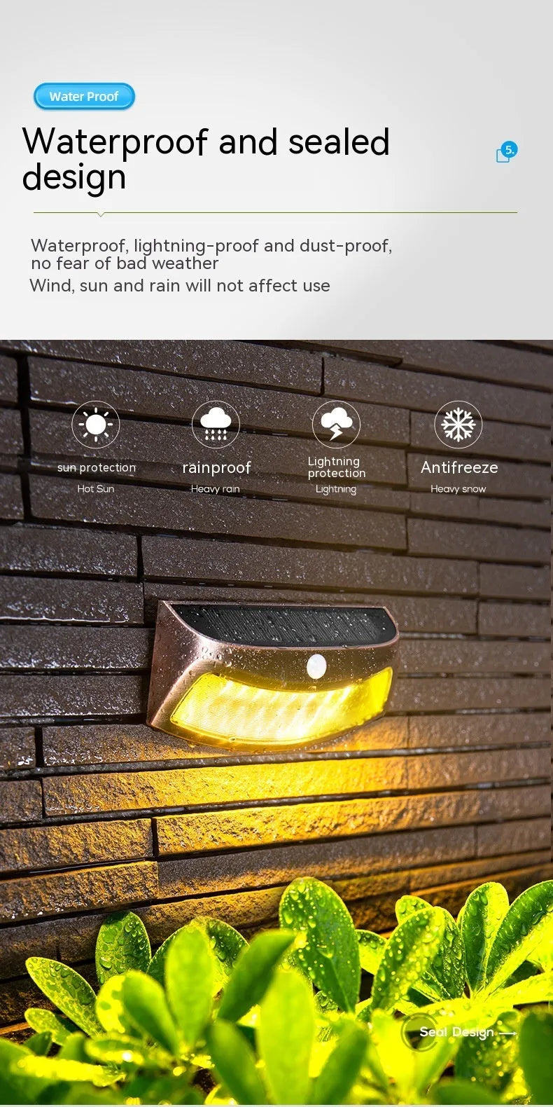 Solar-powered retro decorative wall lamp with smiling face design for garden lighting