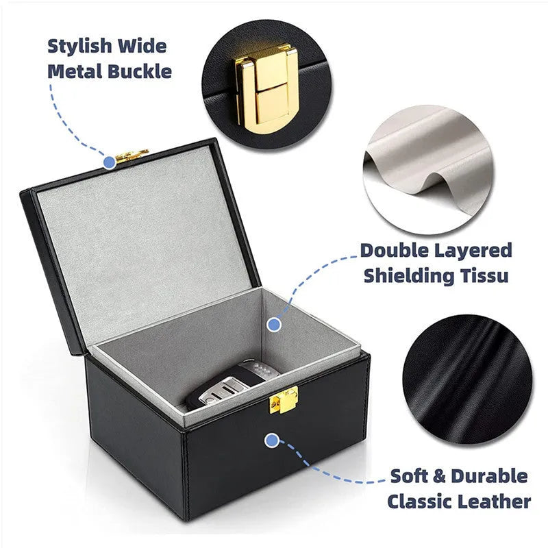 Carbon fibre design RFID shielding box and two key cases with nano protection lining