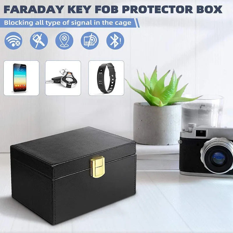 Carbon fibre design RFID shielding box and two key cases with nano protection lining