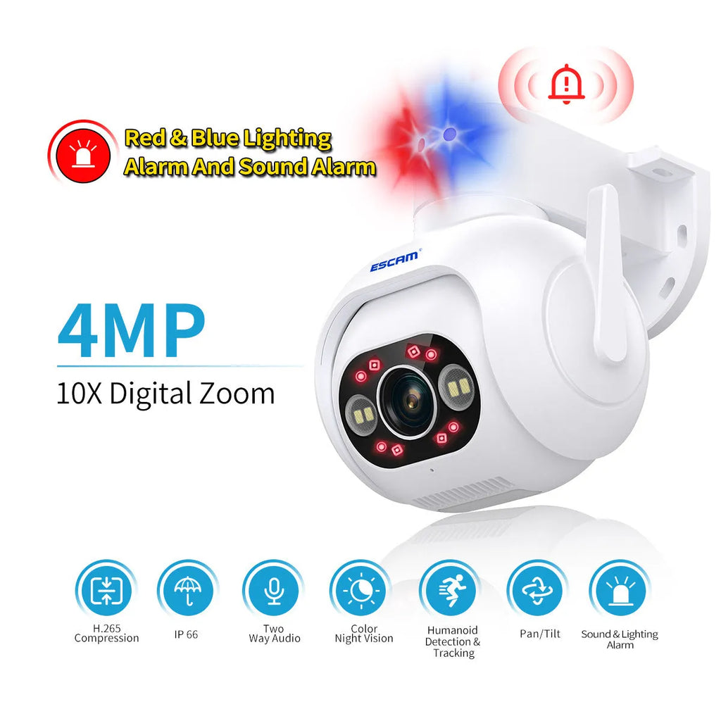 Smart colour night vision security camera with wall mount bracket and power supply
