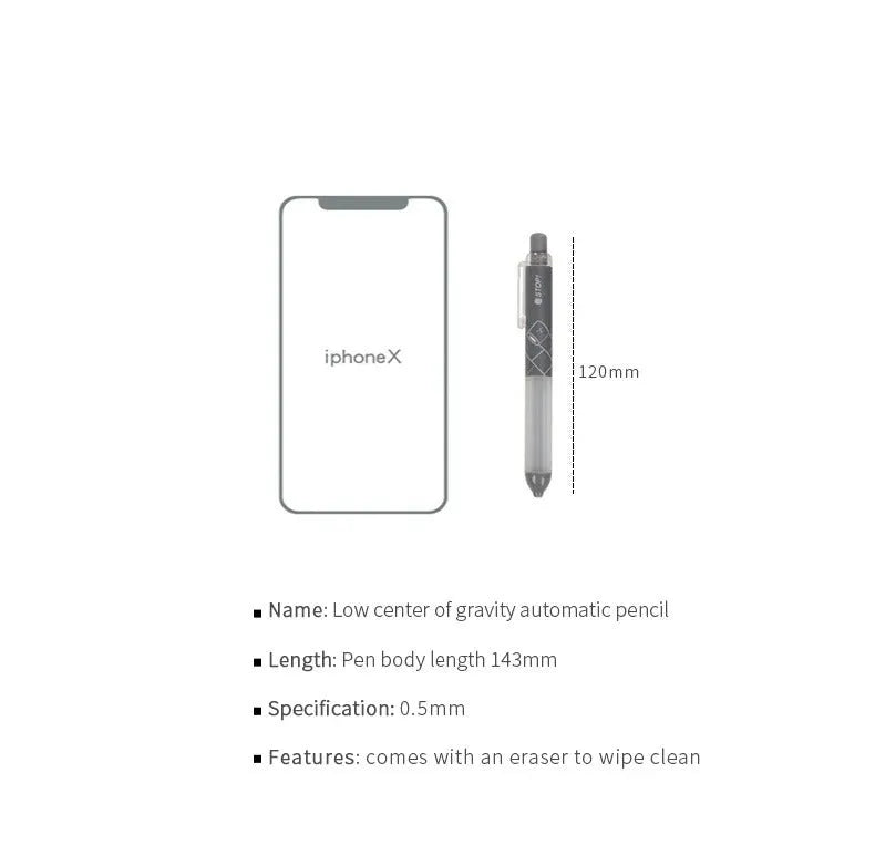 Activity 05MM automatic mechanical pencil with plastic holder in black or white