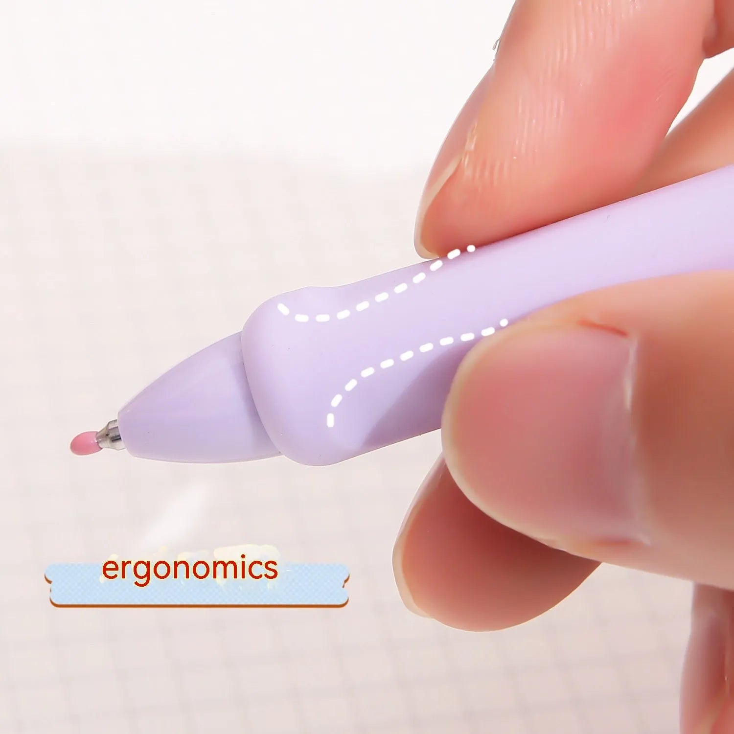 Macaron colour student gel pen with 0.5mm metal tip and press mechanism in smoked brown, powder and white options