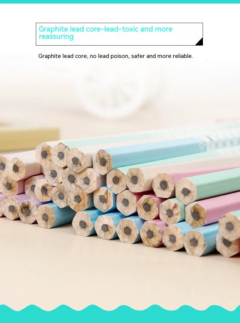 Basswood six-angle thermal transfer pencil with HB lead in 50-piece barrel packaging